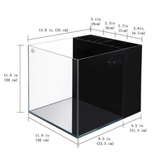 IOAOI Coralland 8-Gallon low-iron glass close-up reveals transparent, tint-free clarity