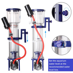 IOAOI Nano Protein Skimmer durable cast acrylic body for long life.