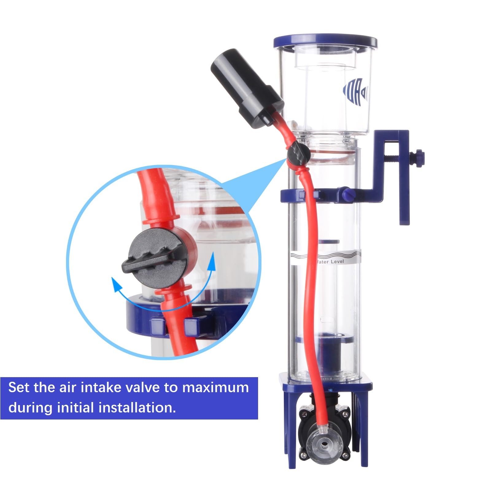 IOAOI Nano Protein Skimmer needle wheel bubbles produce fine smooth filtration.