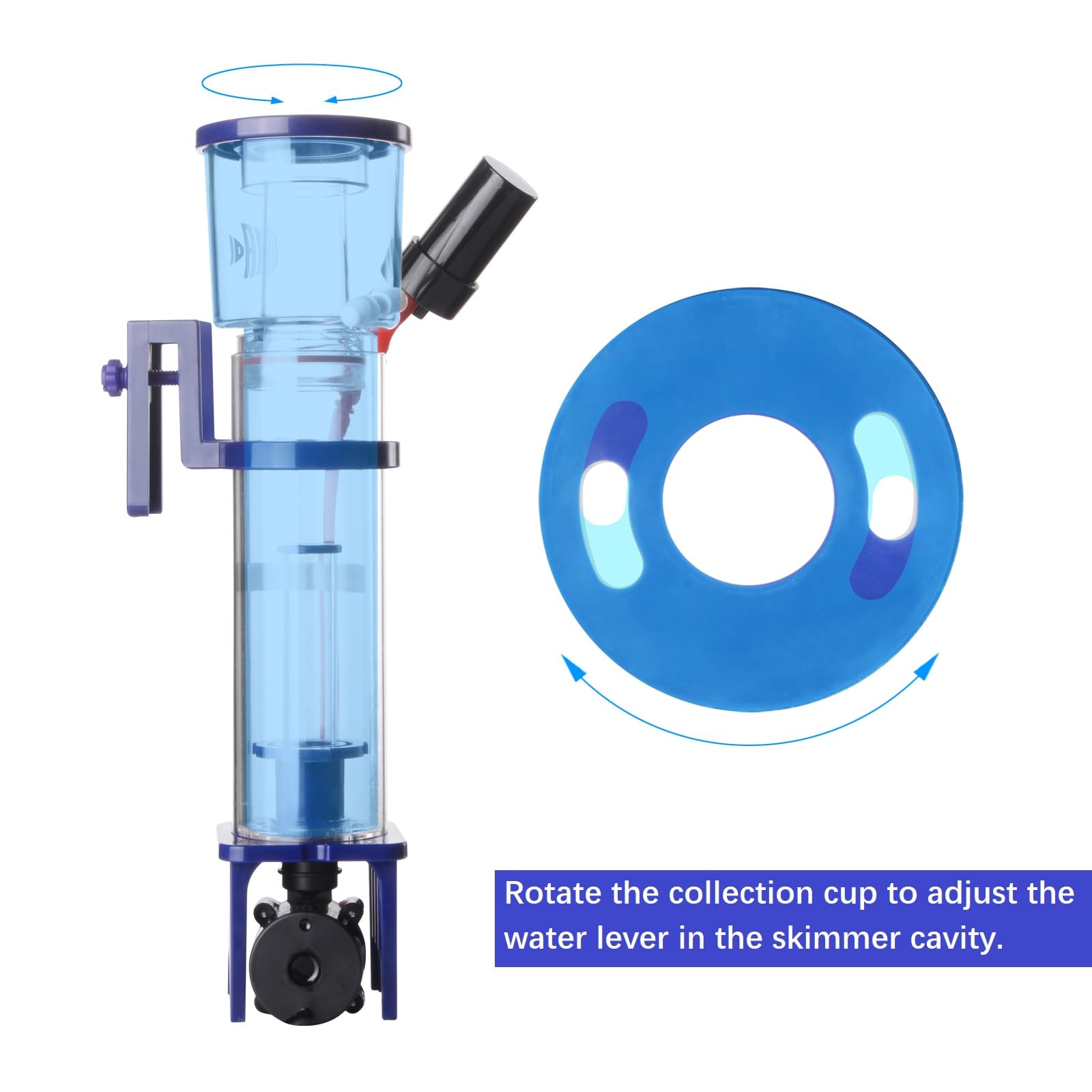 IOAOI Nano Protein Skimmer three tuning points simplify setup and adjustments.
