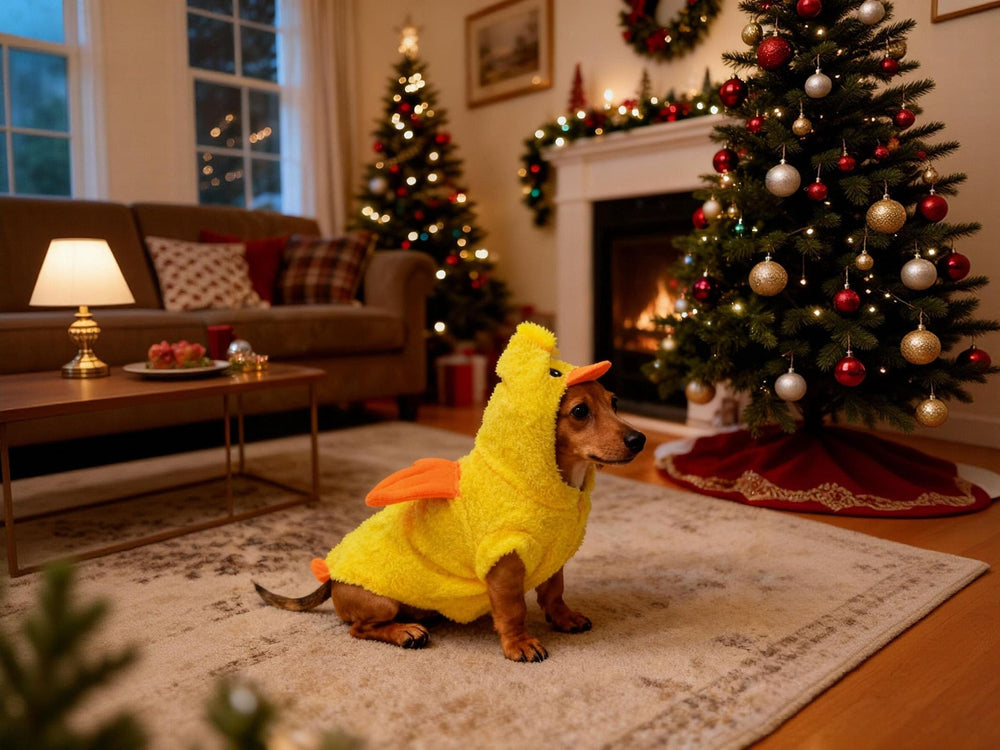 IOICYBF pet costume penguin design closeup enhances cute holiday look while staying cozy.