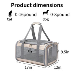 Ioview pet carrier side opening for convenient access and quick repositioning mid-travel.