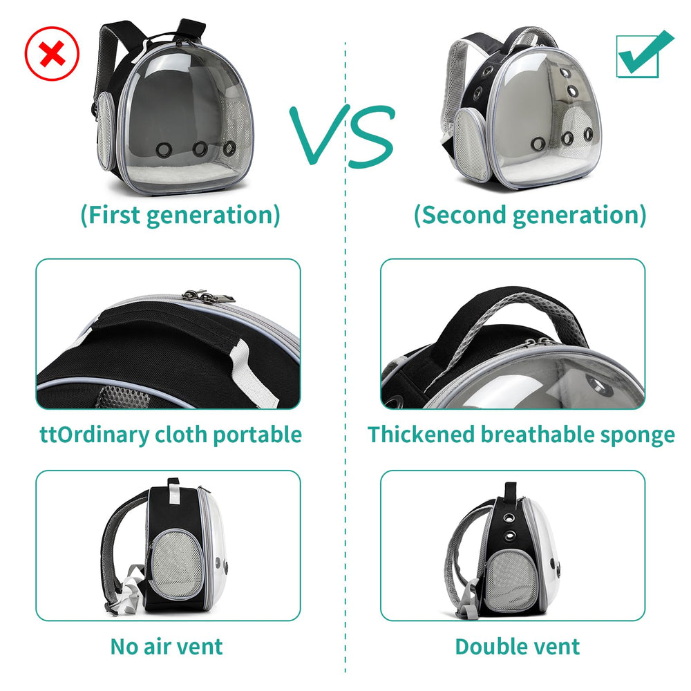 ioview large-expandable bag space fits guinea pigs, rabbits, or small dogs.
