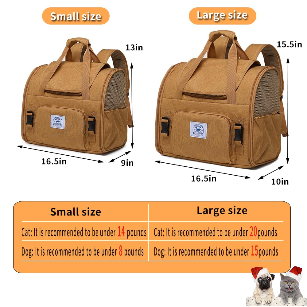 ioview pet backpack expanded rear compartment - extra room for pets to relax during travel