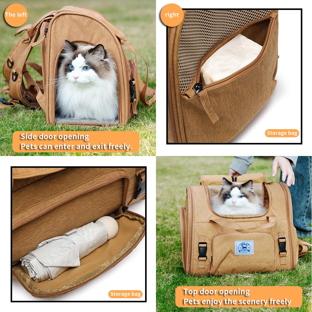 ioview pet backpack ventilated design - mesh panels promote airflow for comfort on the go