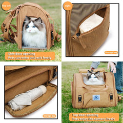 ioview pet backpack ventilated design - mesh panels promote airflow for comfort on the go