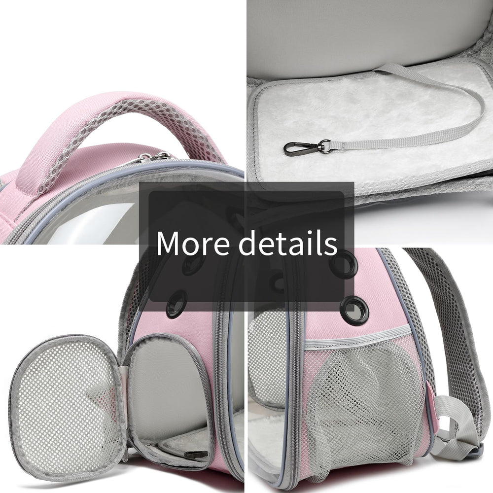 ioview in-use carry-with-pet pink bag suitable for trips to park or vet.