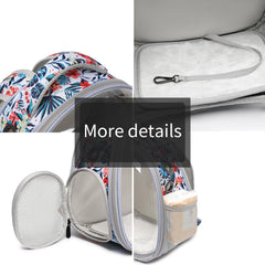 ioview travel pet backpack with PC material reinforcement maintains shape during journeys.