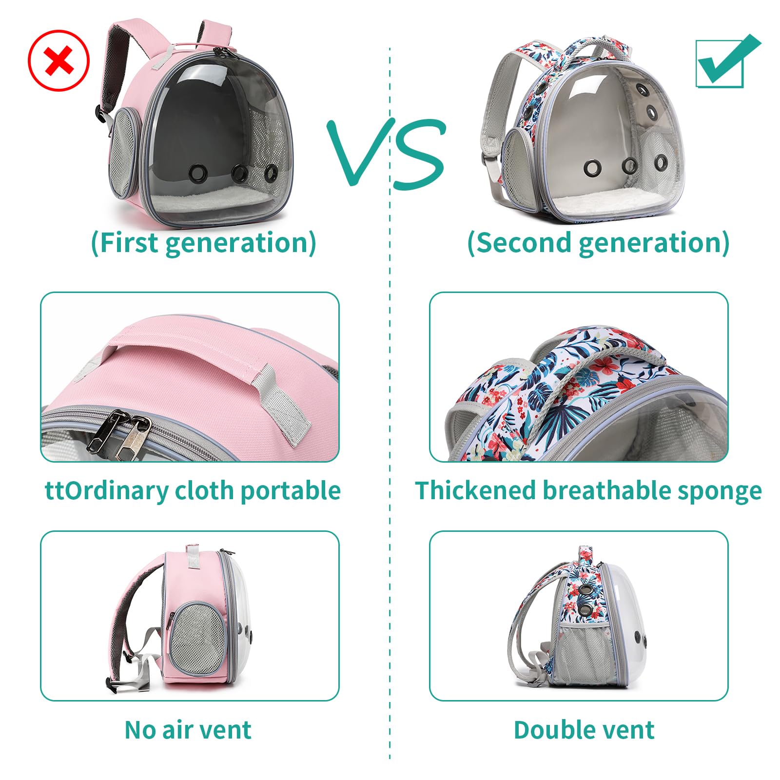 ioview travel pet backpack lightweight design makes carrying easy during trips.
