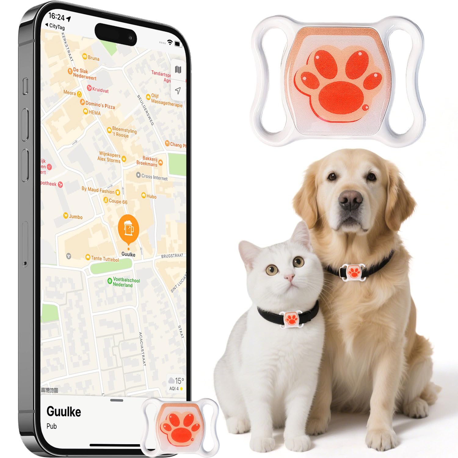 IOYDC cat tracker on collar tag for real-time location awareness