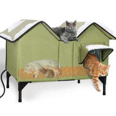 IPEAIN extra-large heated cat house exterior highlights weatherproof build for winter warmth.