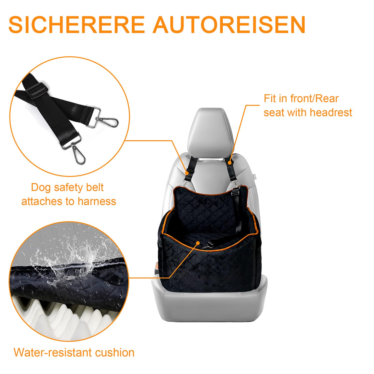 iPEGTOP memory foam cushion in the car seat offers cozy comfort