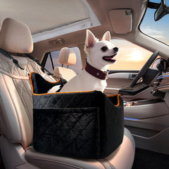 iPEGTOP dog car seat side view highlighting compact footprint in vehicle cabin