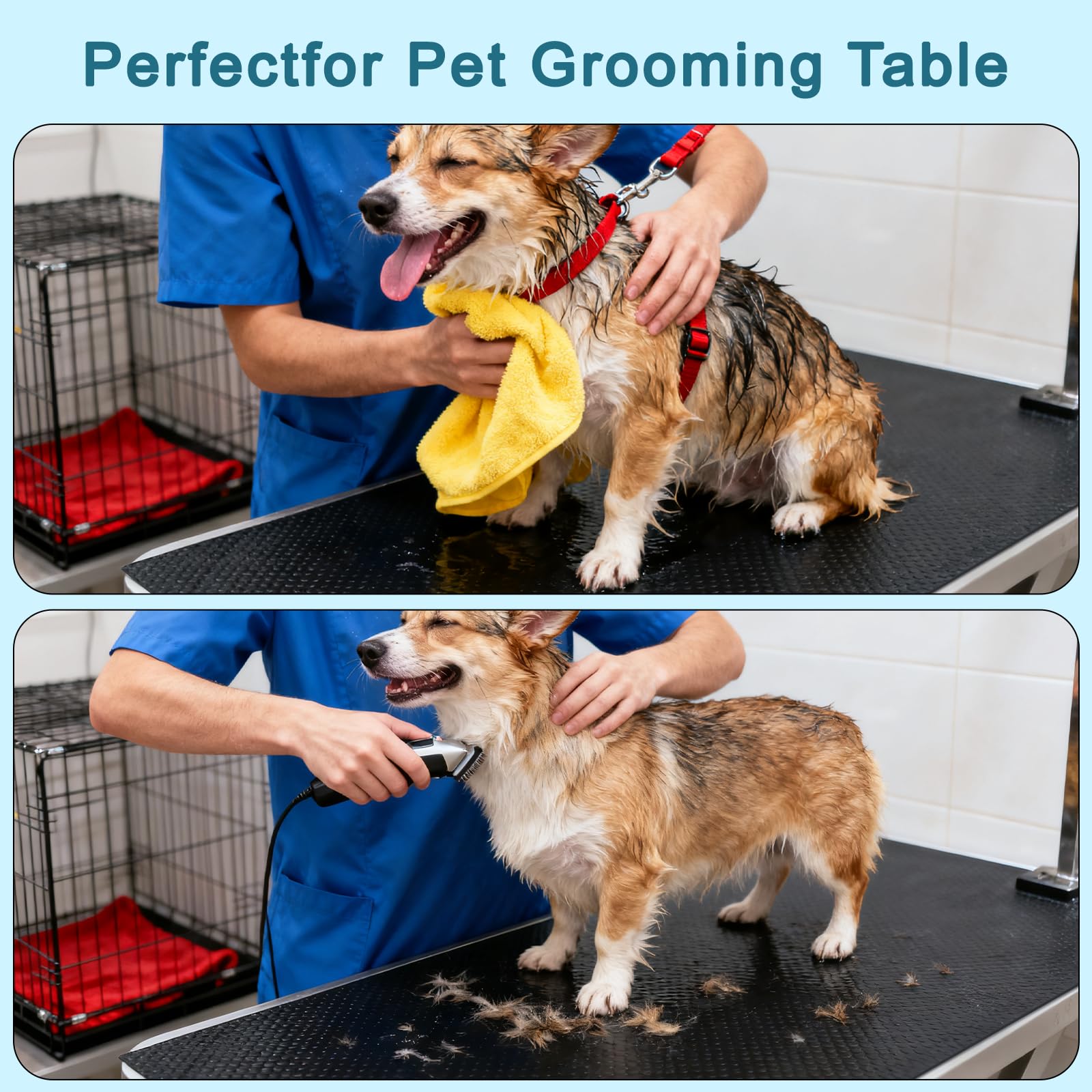 IPENP dog grooming table mat waterproof surface for quick cleanup