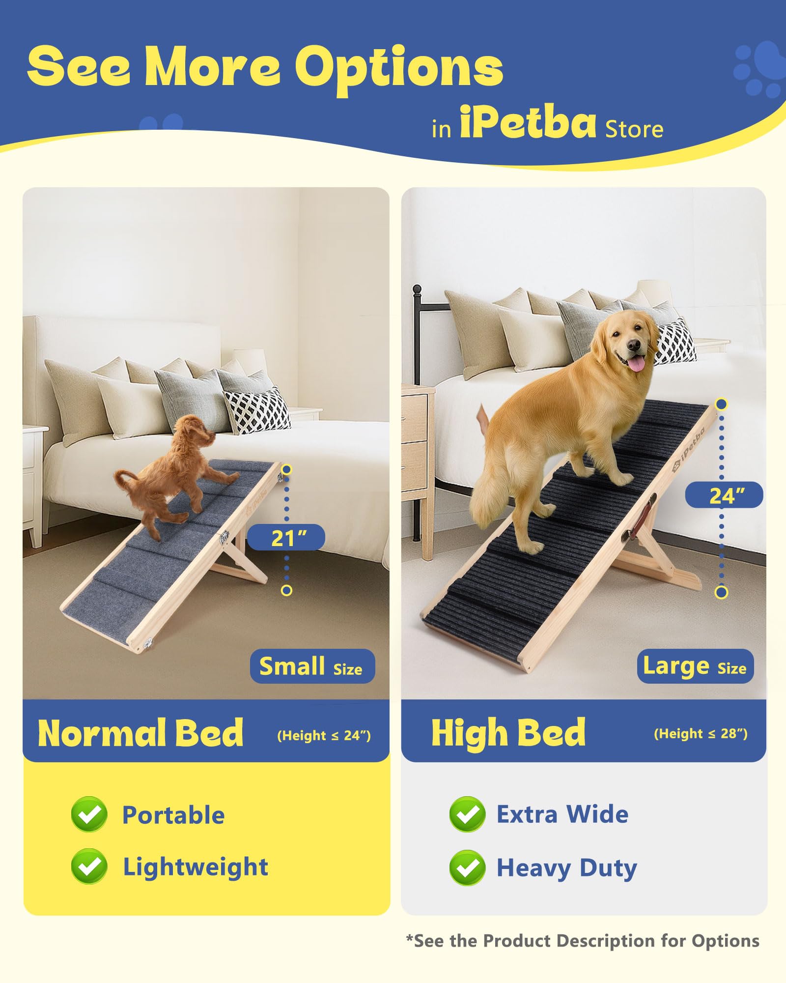 IPETBA dog ramp folded flat for easy storage and travel.