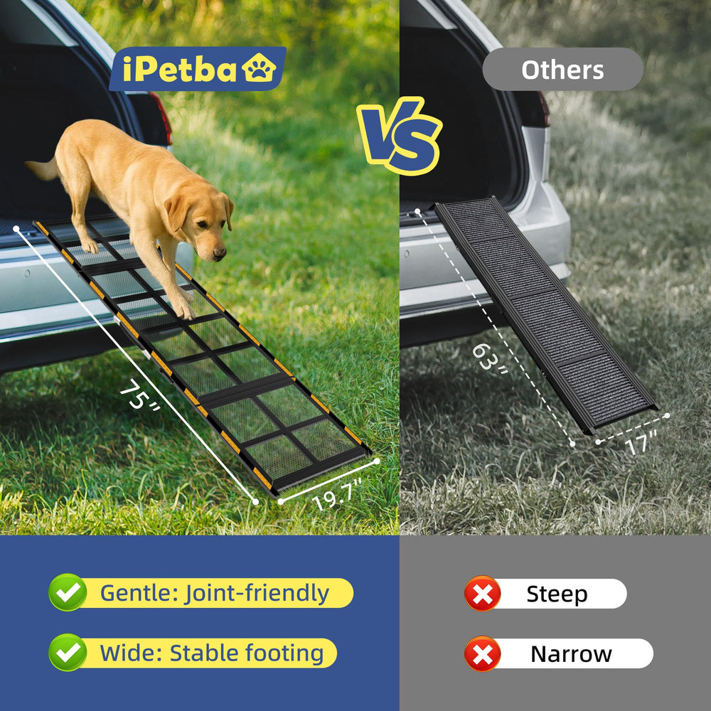 IPETBA dog ramp reflective bands improve visibility for safer night arrivals.