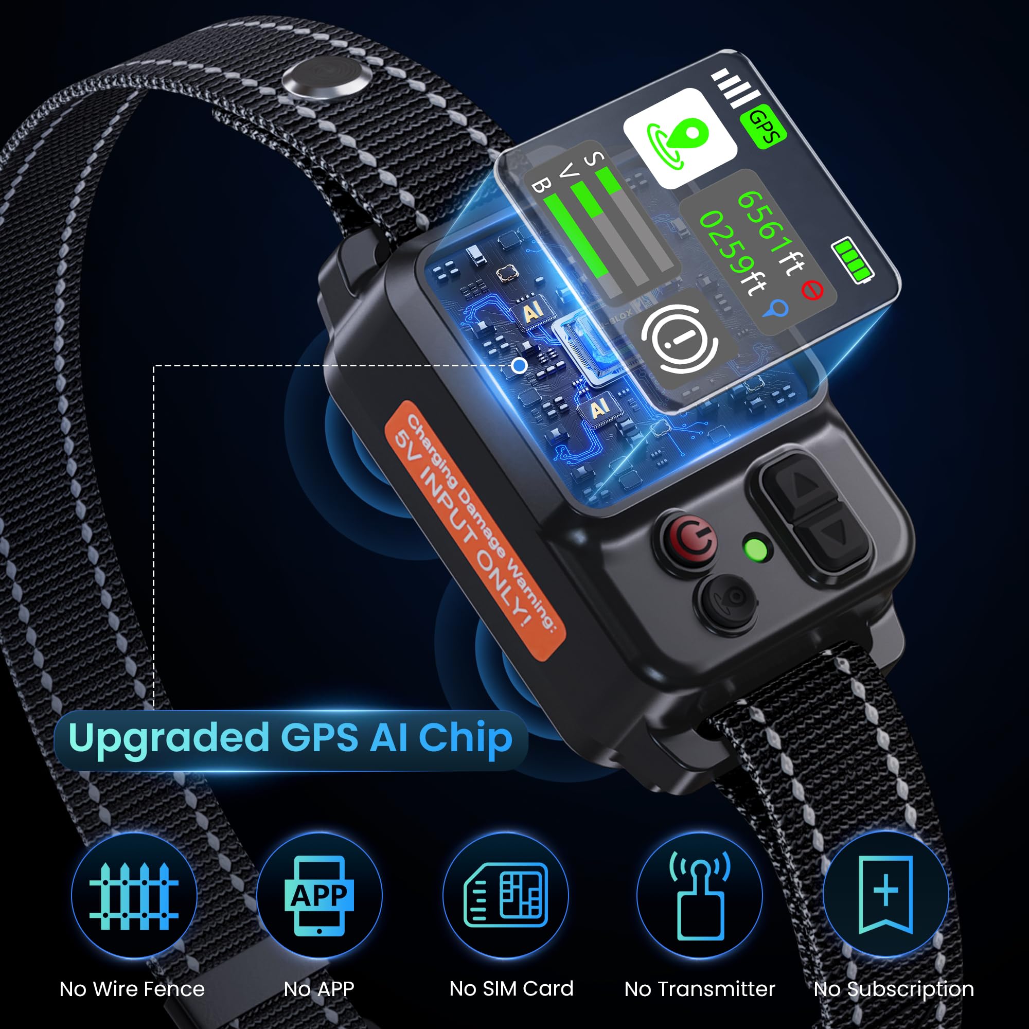 ipetlore GPS fence collar on dog reveals comfortable strap for outdoor adventures
