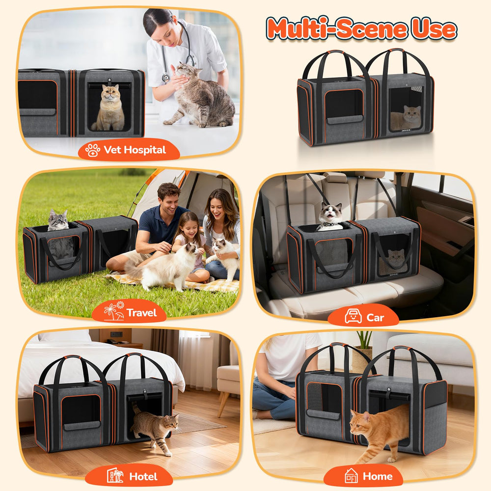 ipetstation cat carrier-installed-in-car-seat demonstrates secure car travel setup