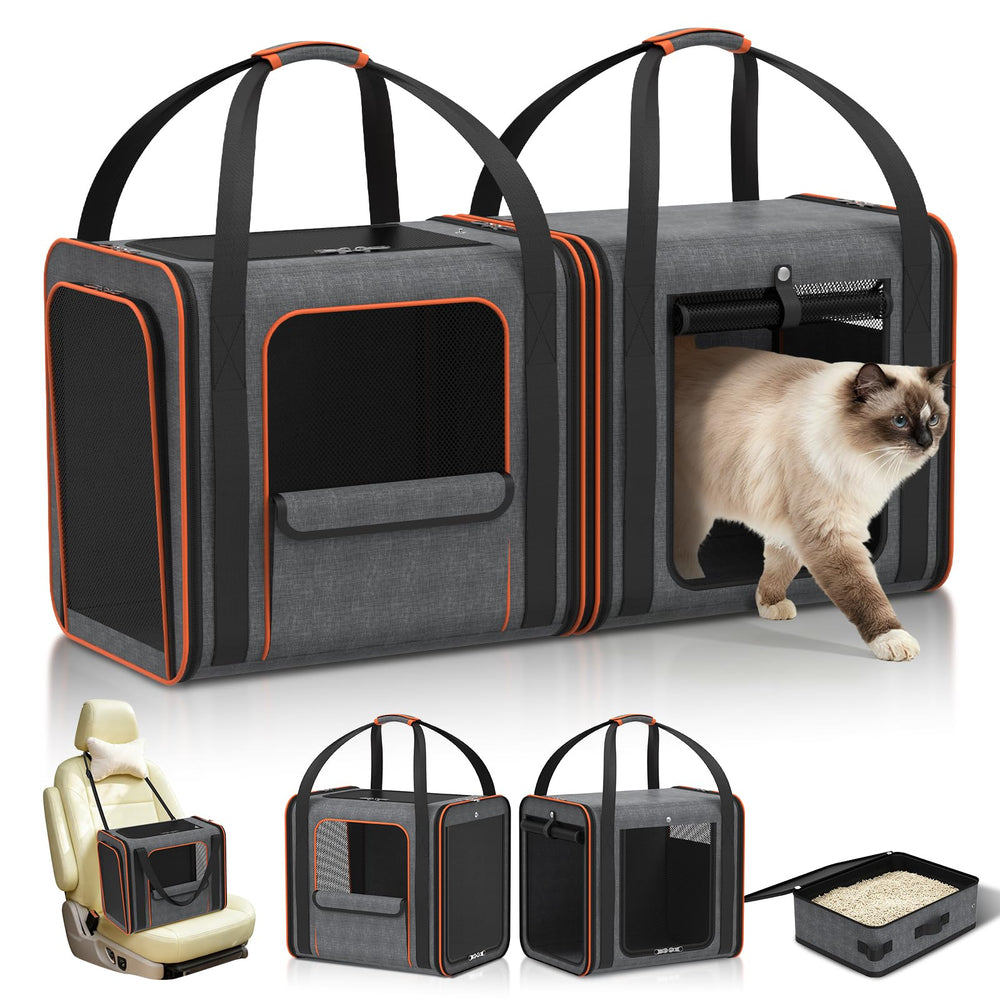 ipetstation cat carrier large front view demonstrates travel-ready design for pets' comfort on journeys