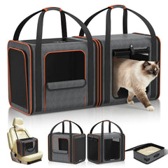 ipetstation cat carrier large front view demonstrates travel-ready design for pets' comfort on journeys