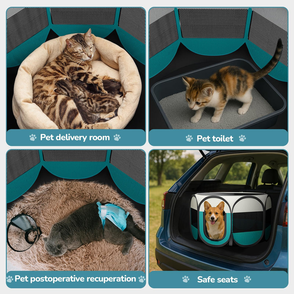 ipetstation cat playpen mesh panel—breathable enclosure for secure feline play.