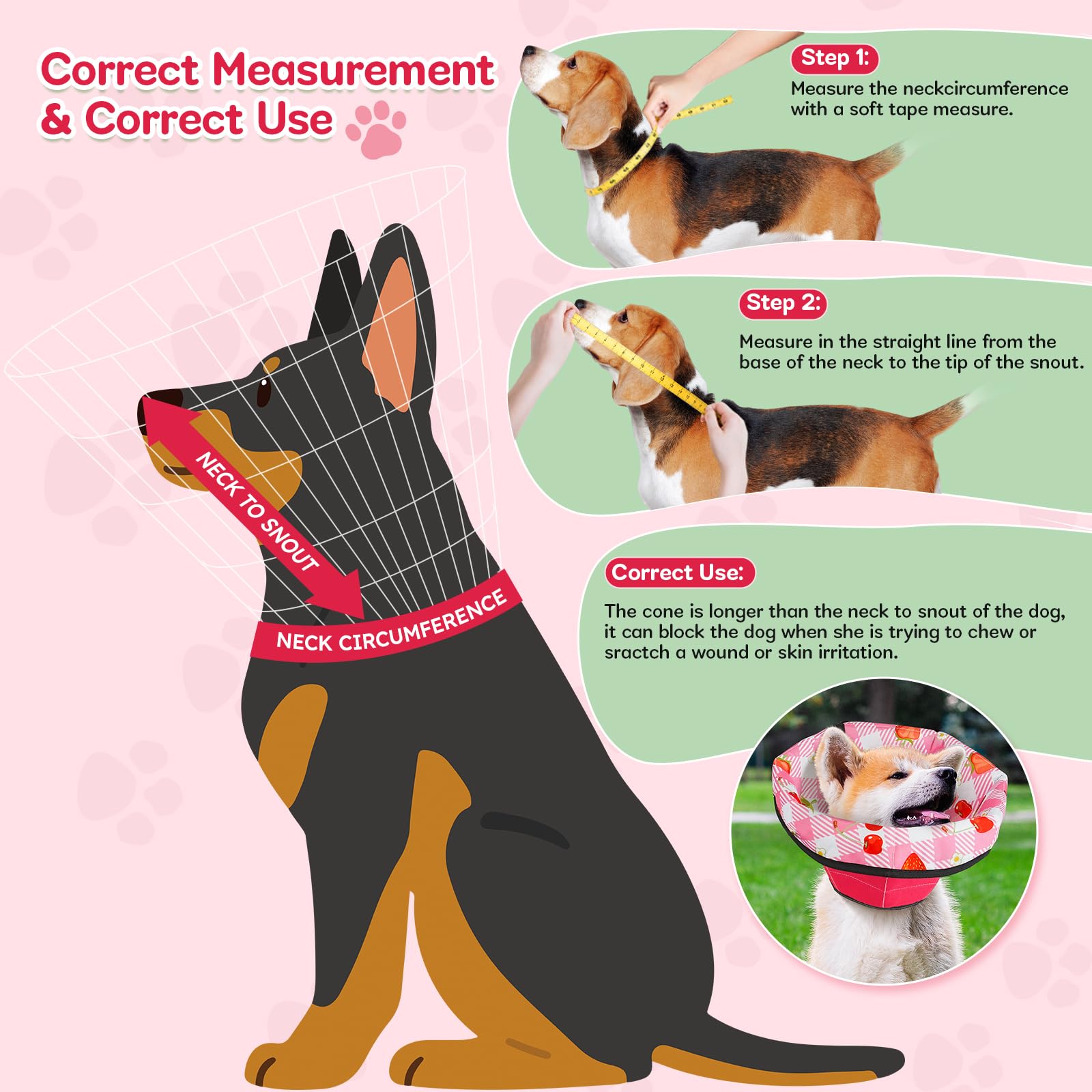 ipetstation dog cone soft PP cotton padding cushions and reduces irritation