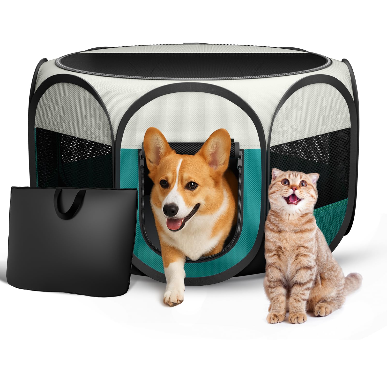 ipetstation foldable puppy playpen indoors—safe indoor play area for small pets.