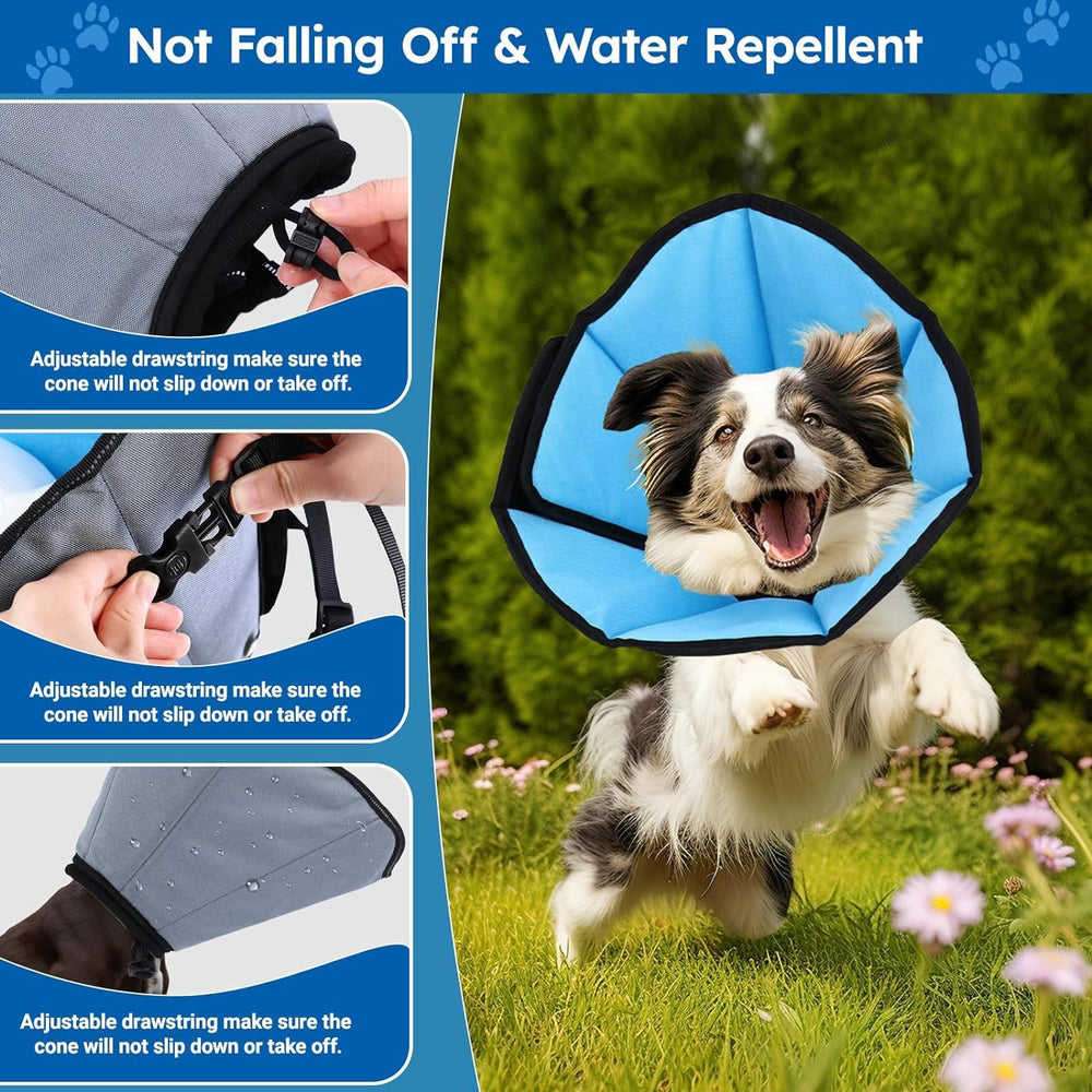 ipetstation wavy design dog cone preserves sight while guarding wounds