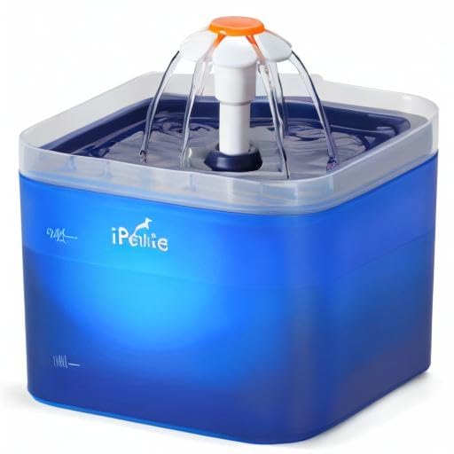 ipetie Neverland fountain blue spill-proof surface simplifies daily maintenance