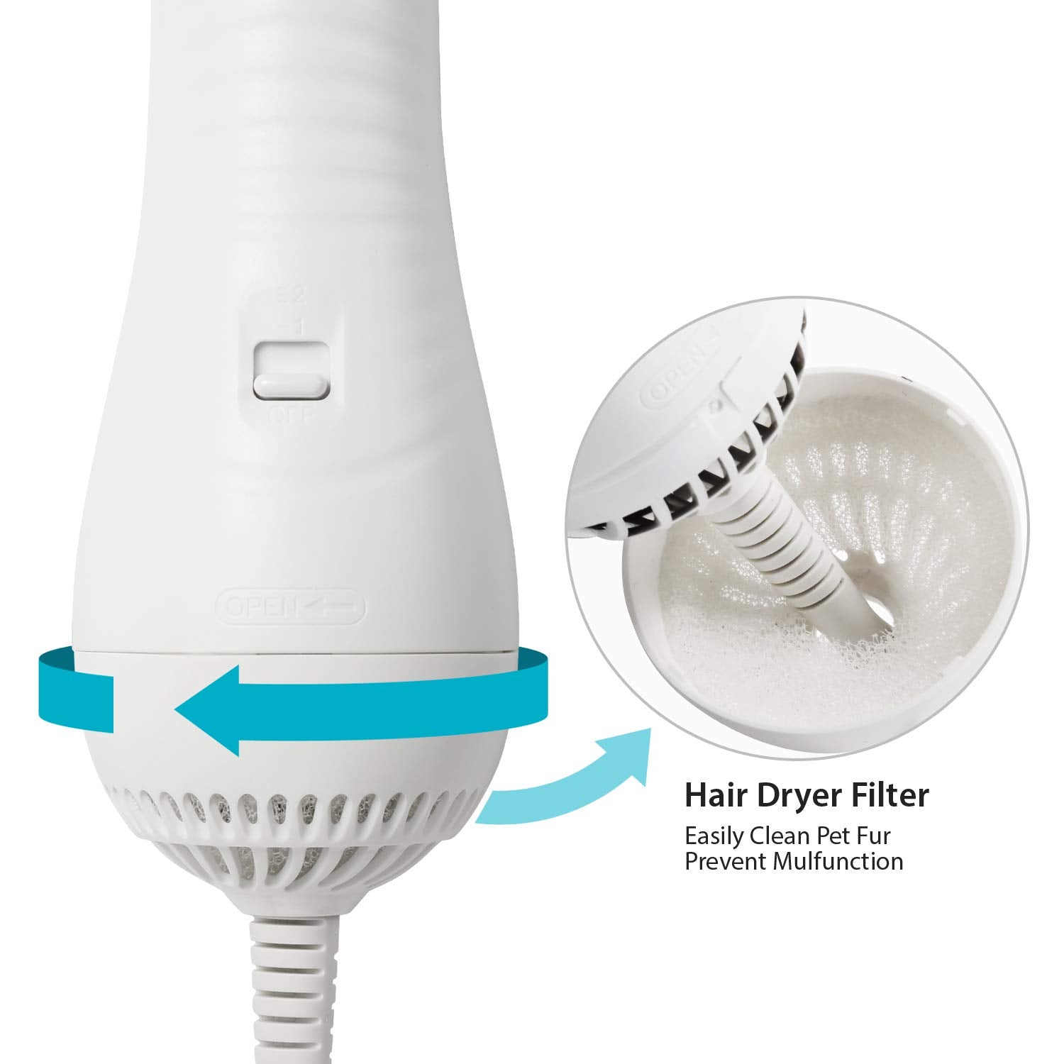 iPettie pet dryer auto-shutoff protects against overheating