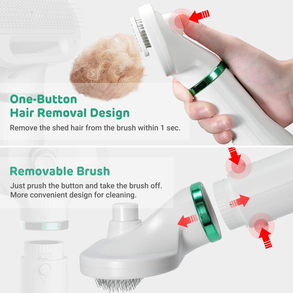 iPettie Hair Dryer 2 auto shutoff protects from overheating during grooming.