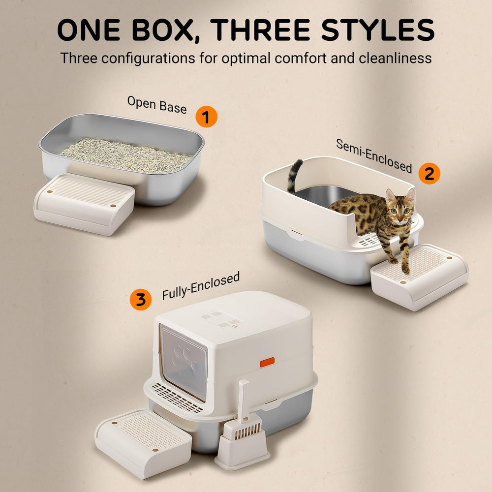 iPettie S01 closed-lid demonstrates privacy and odor containment for comfy cats.