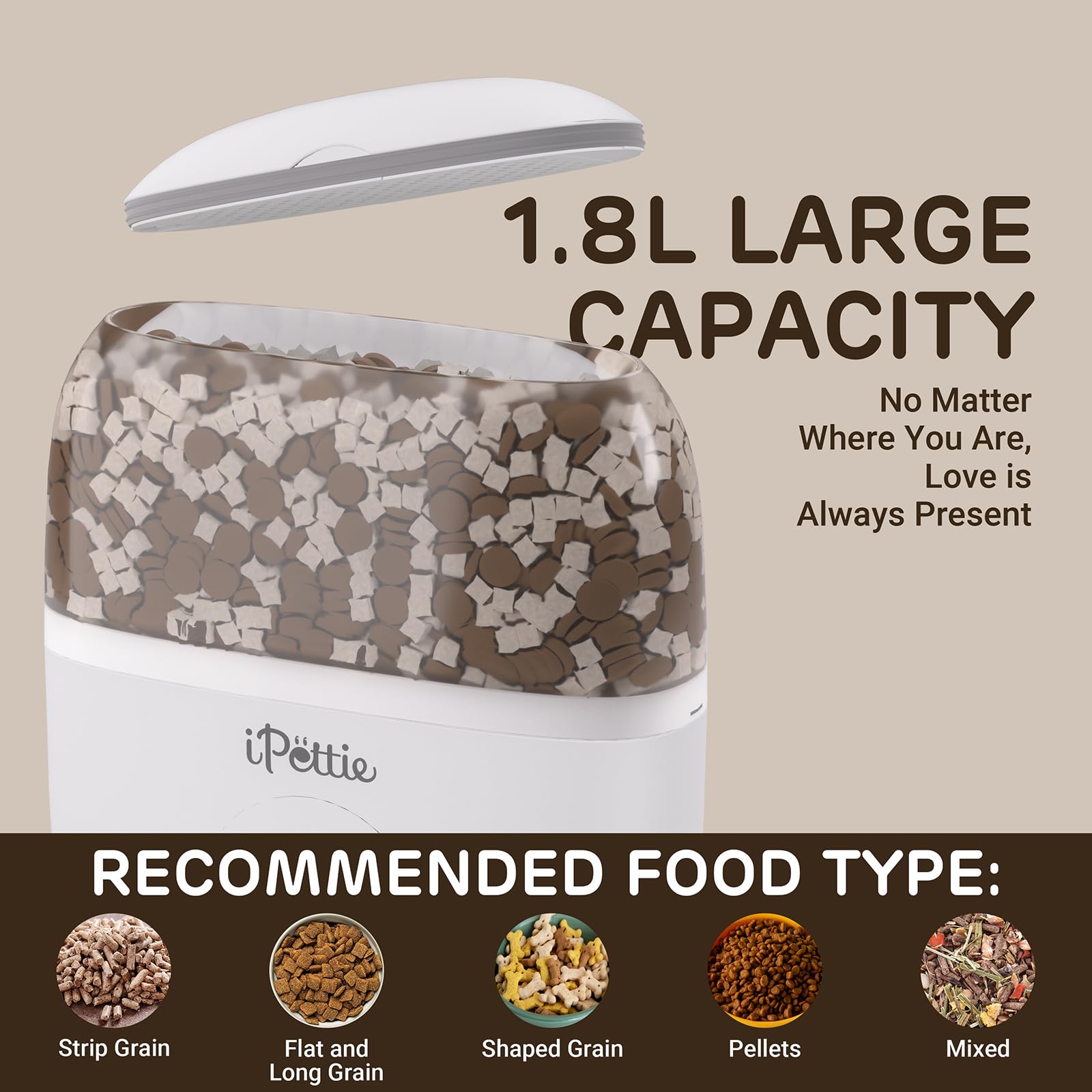 iPettie Smart WiFi Hanging Feeder timed-feeding setup promotes regular meals.