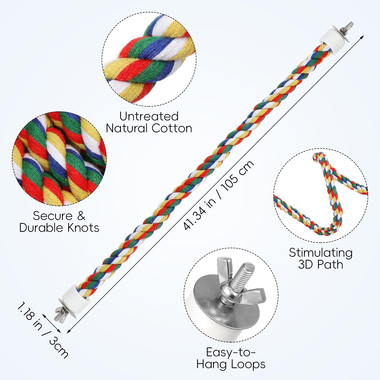 iplusmile cuerda de algodon suave para aves, agarre cómodo