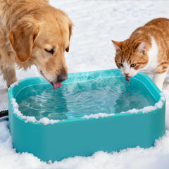 IPOW extra-large heated water bowl front view with 5.5L capacity for multiple pets hydration