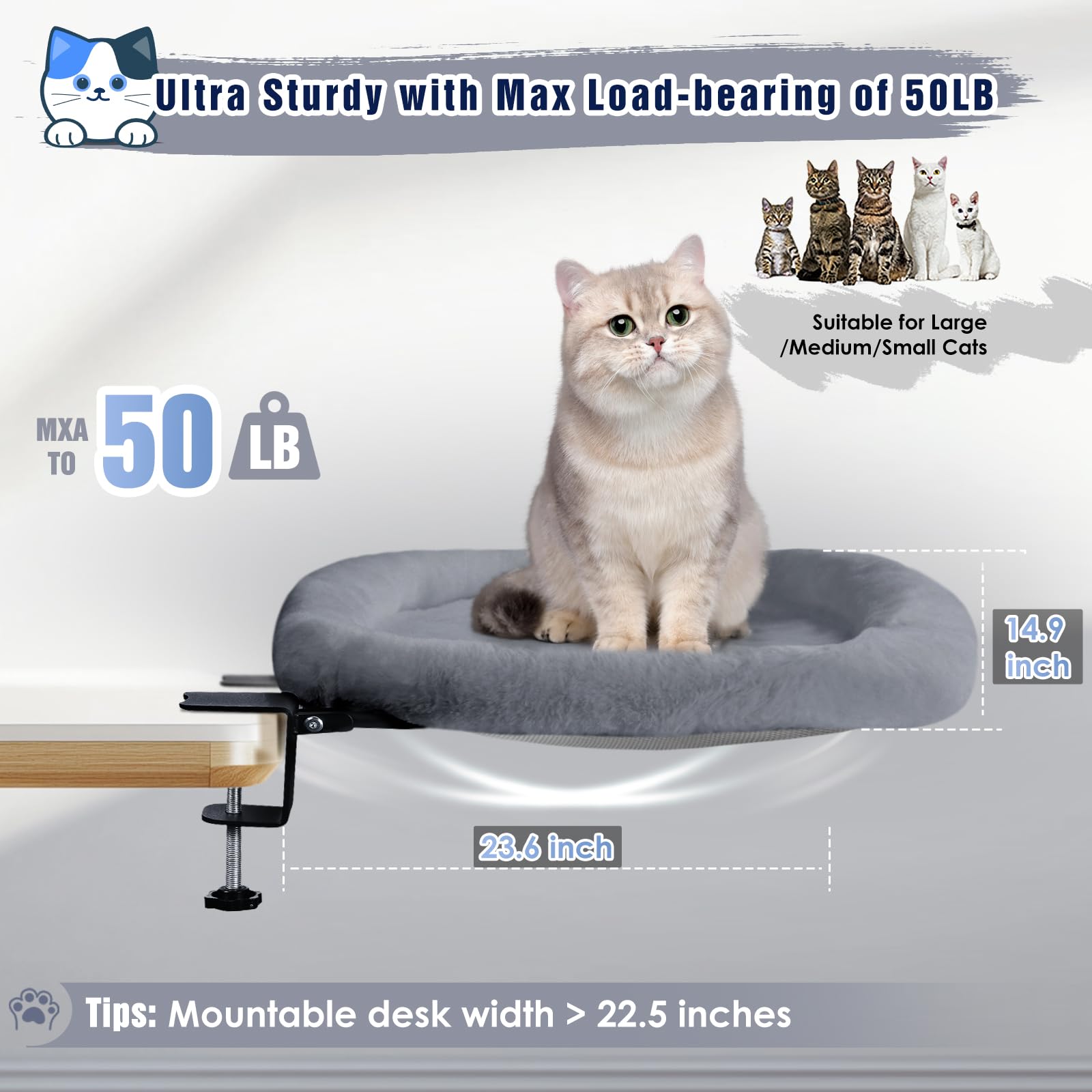 IPOW foldable 90° cat perch saves space in small living areas