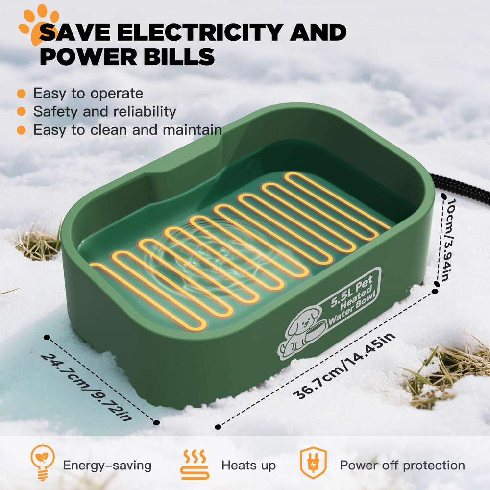 IPOW heated water bowl accommodates dogs and cats of all sizes for warmth