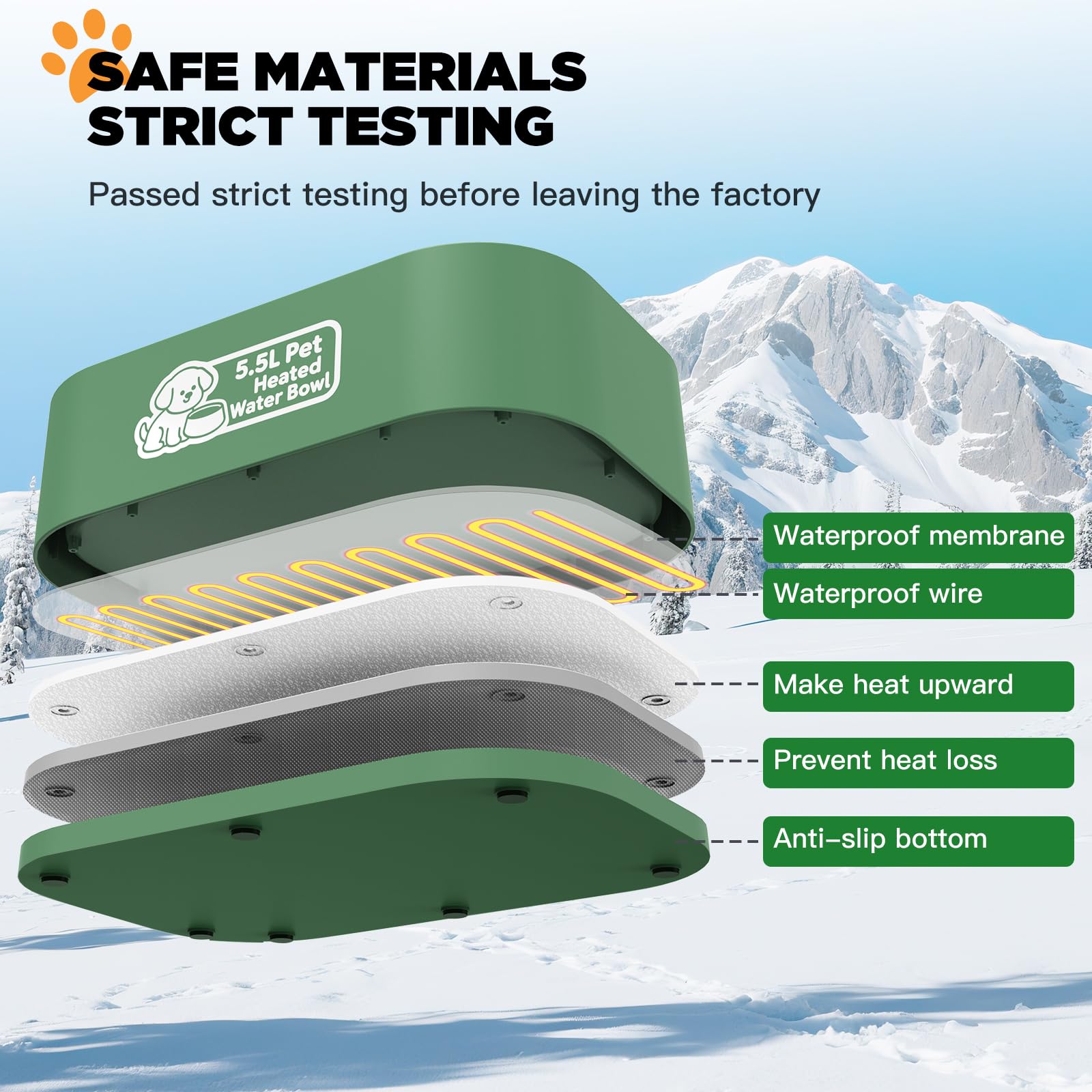 IPOW spill-proof design keeps water contained on porches and barns
