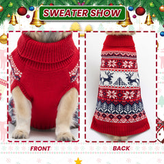 IPRAVOCI Christmas dog sweater soft acrylic fabric gentle on skin and easy to wear.