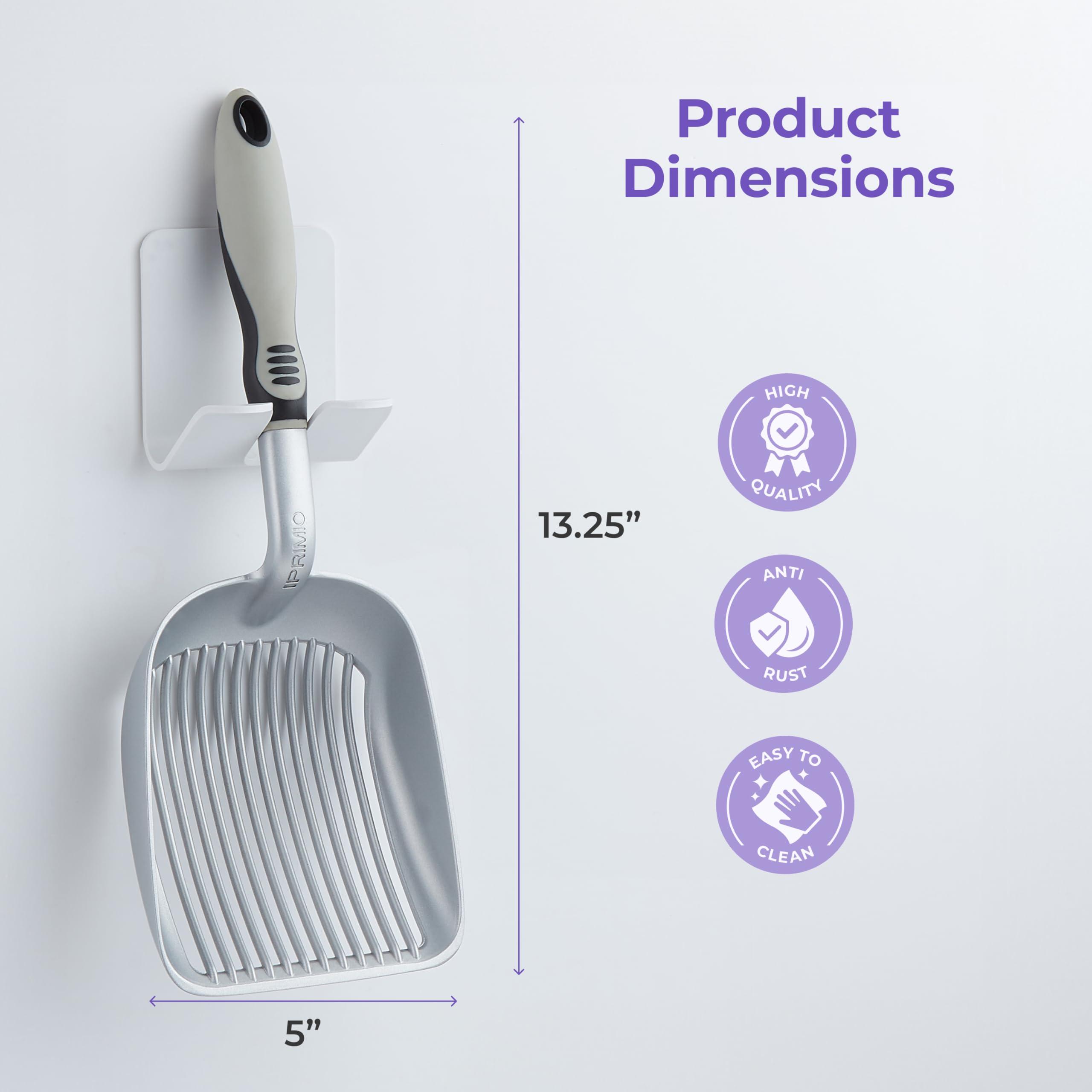 iPrimio litter sifter spacing helps precise scooping while separating waste from clean litter