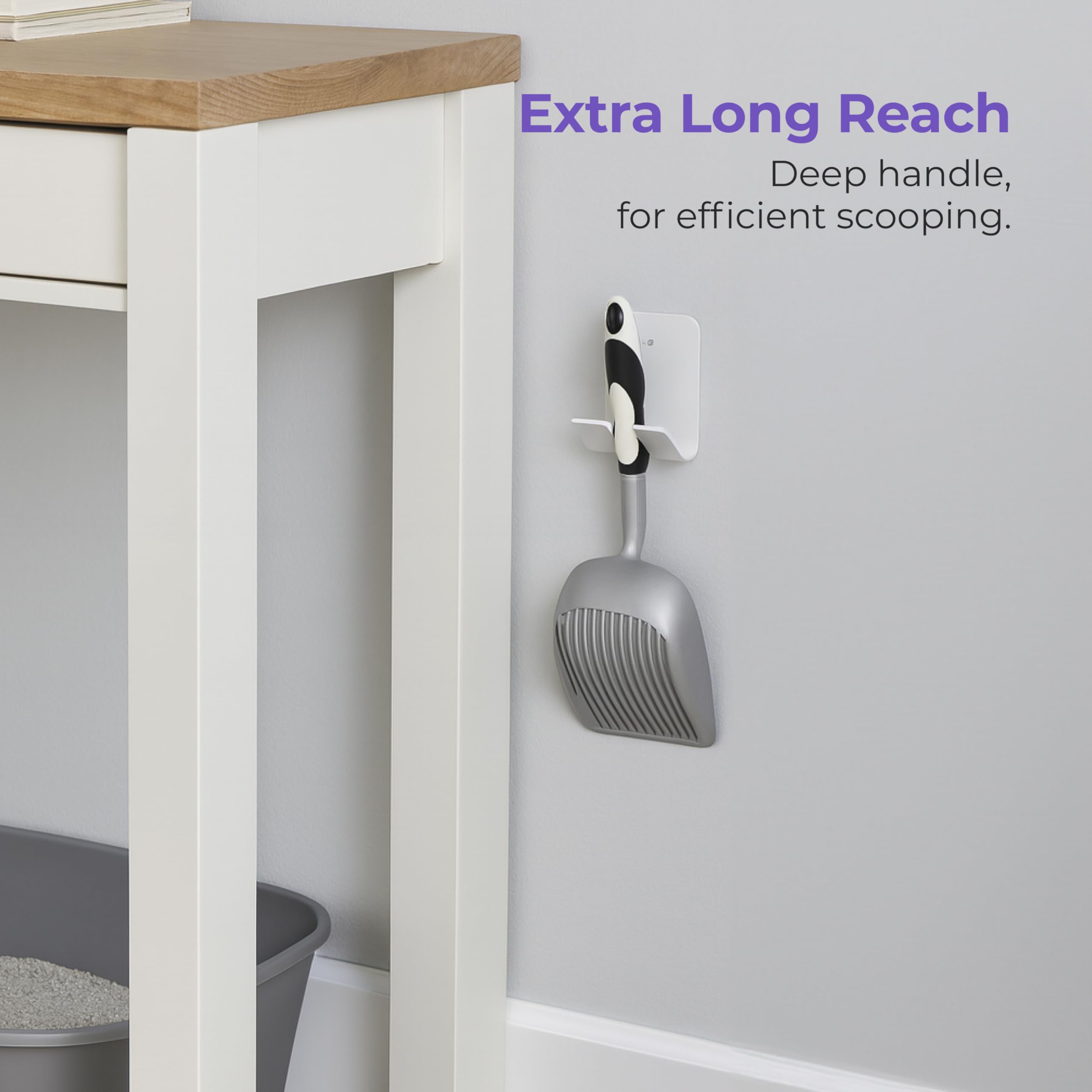 iPrimio ergonomic handle provides comfortable grip during extended scooping sessions