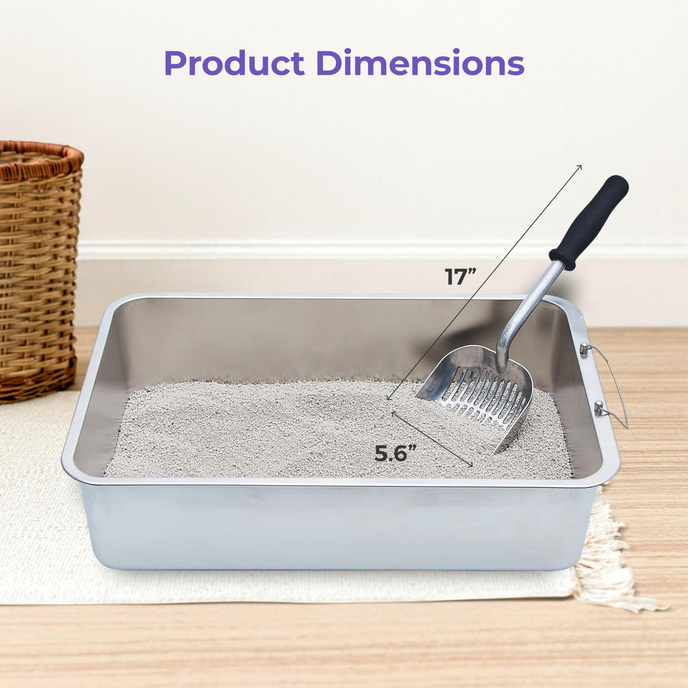 iPrimio Monster Metal Cat Litter Scoop ergonomic soft grip offers comfortable control.
