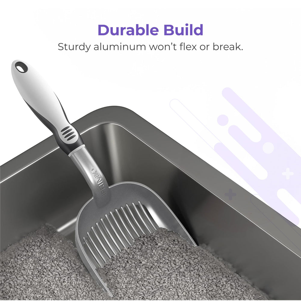iPrimio scooper in use shows wide-front-edge reach for deep corners
