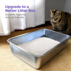 iPrimio XL litter box with dimensions 23x15x6 inches for large cats