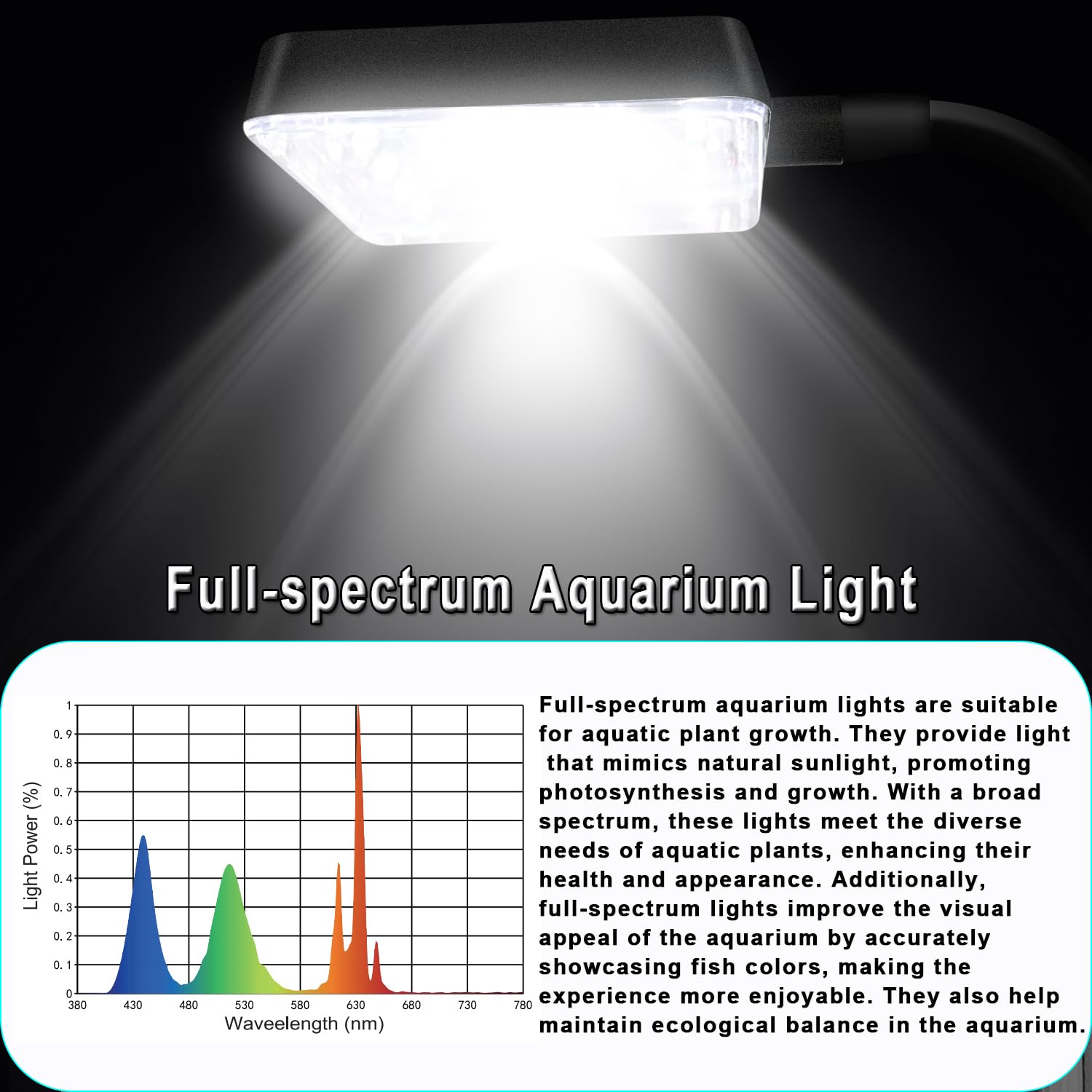 ipriro ultra white glass betta tank led-light on for vibrant underwater viewing