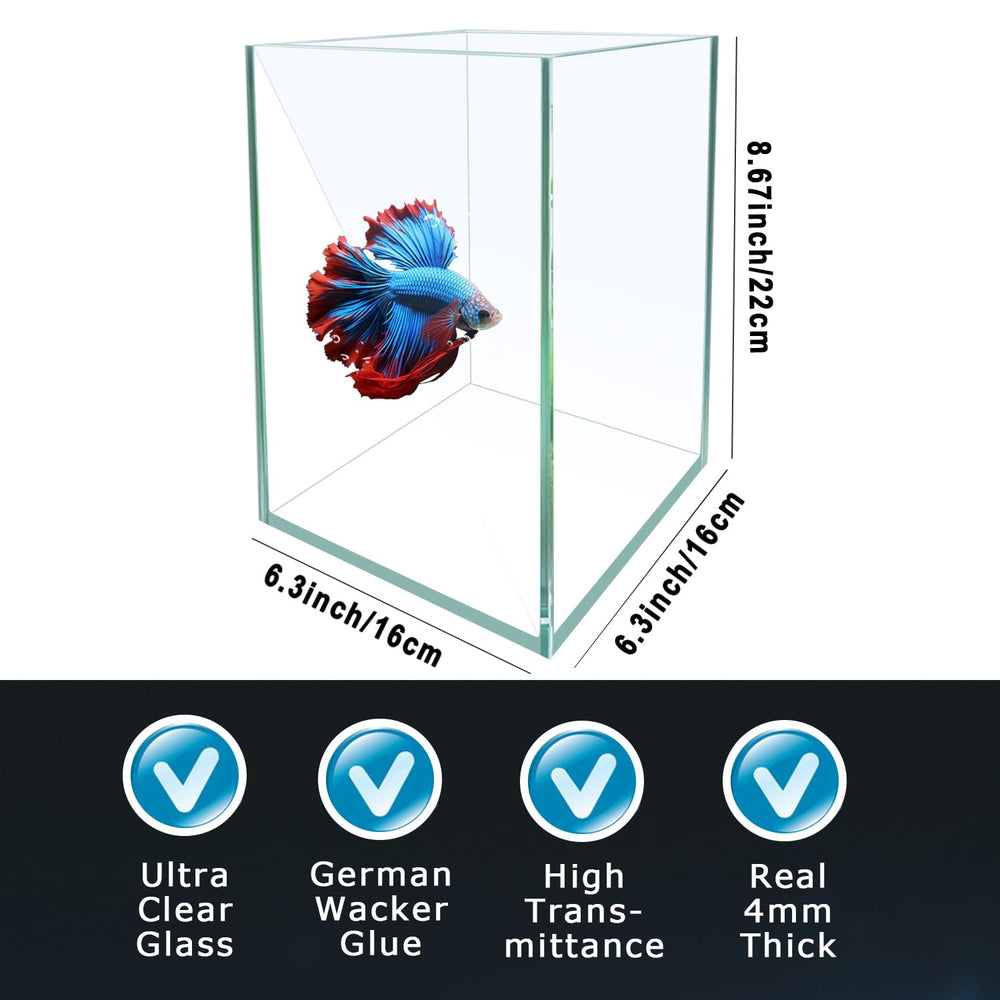 ipriro ultra white glass betta tank side-view highlights clean lines and 4mm glass