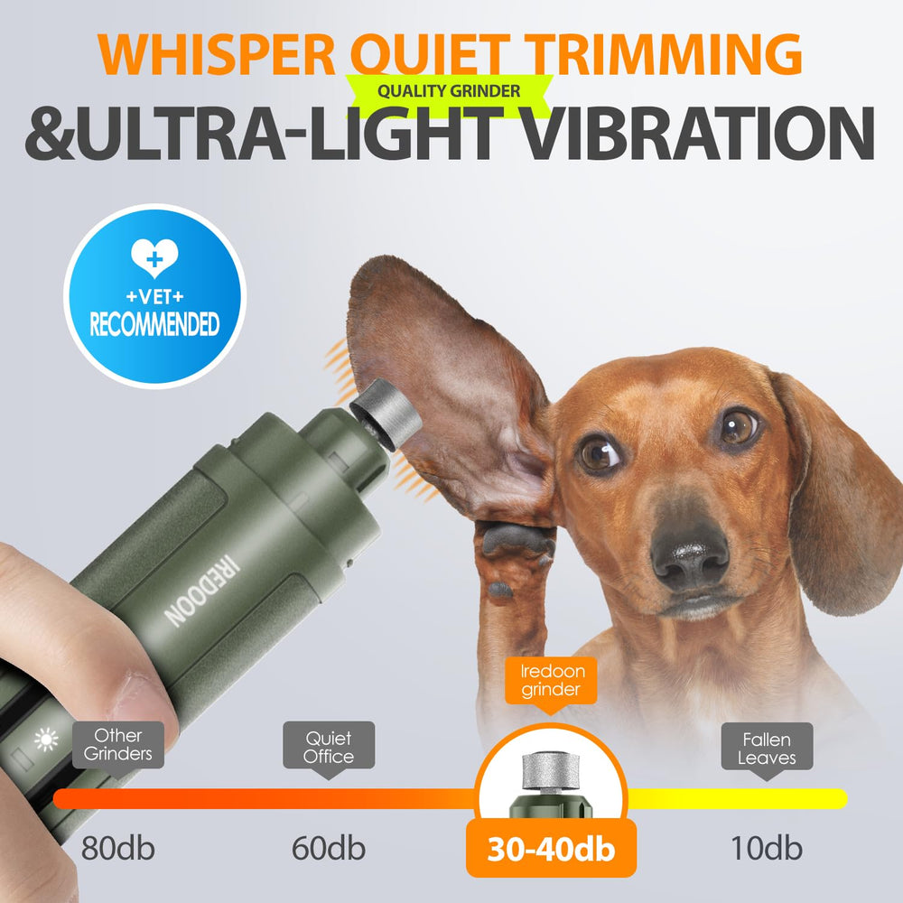 IREDOON dog nail grinder four-LED top lights improve safe trimming.
