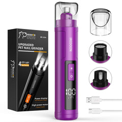 IREDOON dog nail grinder purple front view for easy handling and grooming confidence