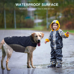 IREENUO blue raincoat demonstrating adjustable fit for secure wear