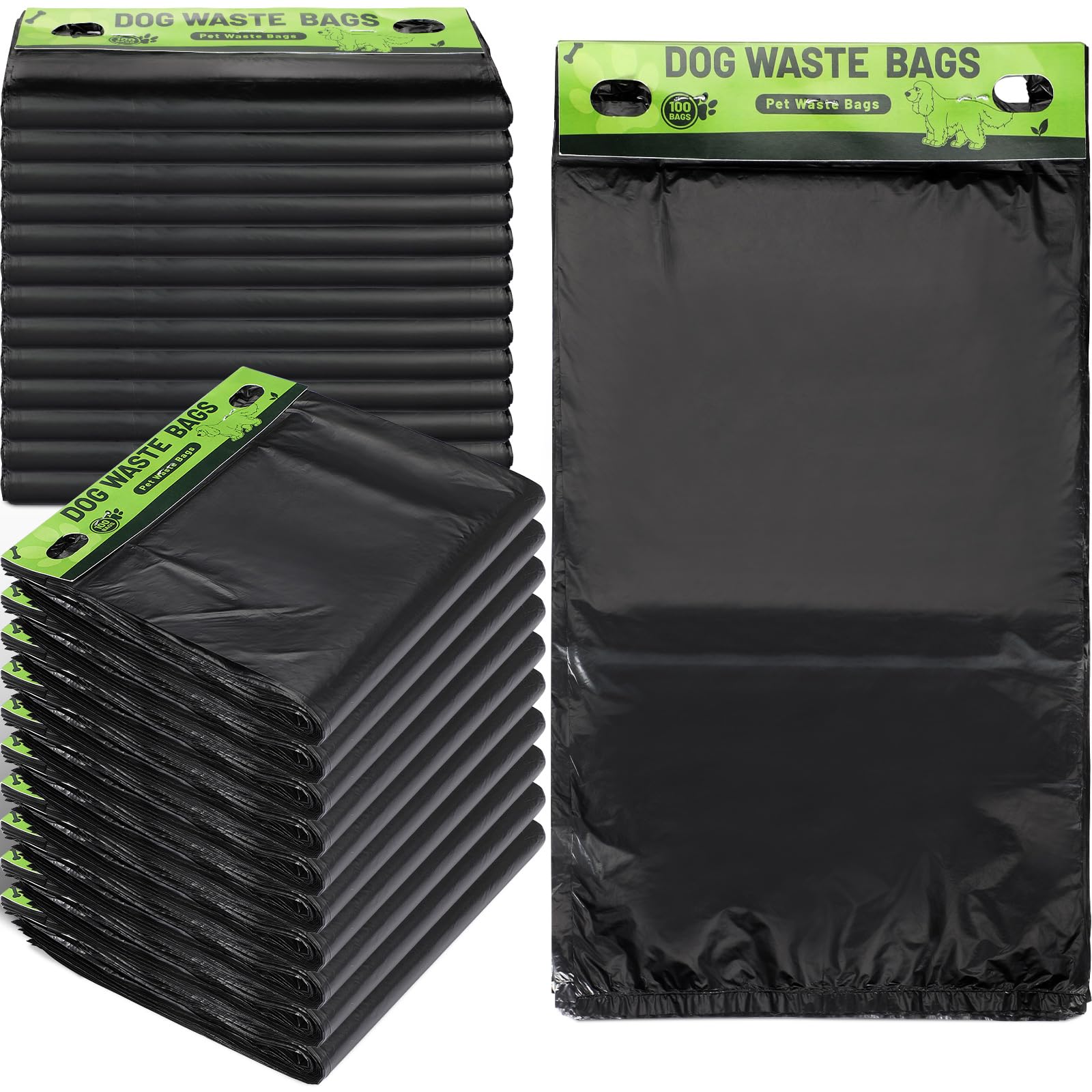 Ireer header bags bulk pack shown in a dispenser, ideal for parks and travel.